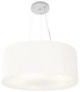 Lustre Pendente Cilíndrico Md-4188 Cúpula em Tecido 50x25cm Branco - Bivolt