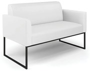 Sofá Namoradeira Base Industrial Preto Marisa Corino Branco