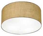 Plafon Cilíndrico Md-3010 Cúpula em Tecido 30x12cm Palha - Bivolt