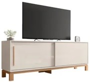 Rack Bancada Para TV 65 Pol 180cm Lucca Off White/Freijó C01 - Mpozena