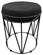Puff Multiuso com Mesa Babu 2 em 1 Suede Base Preto D'Rossi - Preto