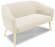 Namoradeira 02 Lugares Stella Veludo Pés Palito Natural D03 - D'Rossi - Bege