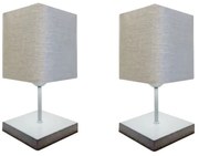 Abajures quadrados md-2008br cúpula tecido cinza