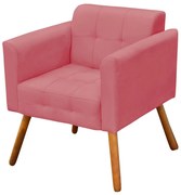 Kit 1 Sofá Namoradeira e 2 Poltronas Elisa Suede Pés Palito Castanho D03 - D'Rossi - Rose