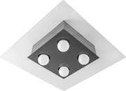 Plafon Sobrepor Quadrado Aluminio Acrilico Monaco - PRETO