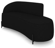 Sofá 3 Lugares Orgânico 180cm Pé Ferro Preto Morgan Linho D03 - D'Rossi - Preto