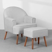 Poltrona de Amamentação Capri com Puff - Cinza Neblina