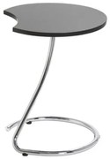 Mesa Lateral Fit Cromada Tampo Madeira Preta - 17475 Sun House
