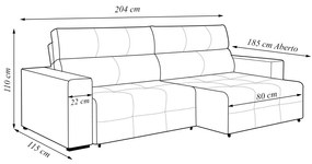 Sofá Retrátil 3 Lugares 204cm 2 Módulos Nero com USB Couro Manchado G52 - Gran Belo