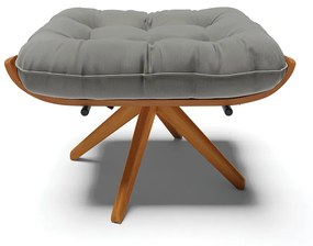 Puff Giratório Costela Suede Grafite Base de Madeira MA30 M11 - D'Rossi