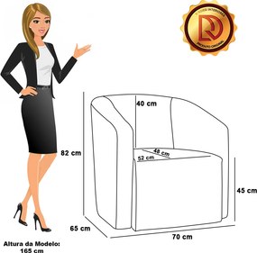 Poltrona Decorativa Base Giratória Stella Max Linho D03 - D'Rossi - A19 Bege