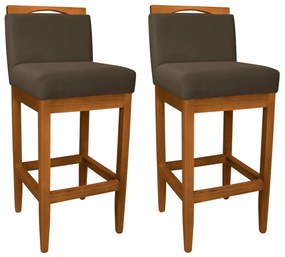 Kit 2 Banquetas Decorativa Elis Veludo Marrom
