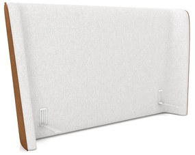 Cabeceira Design para Cama Casal Torres Pés em Madeira PU/Bouclê Caramelo/Off White G91 - Gran Belo
