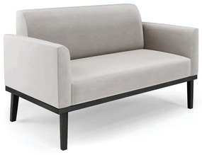 Poltrona Namoradeira Decorativa Isabella Pés Fixo em Madeira Preto Veludo Cinza G19 - Gran Belo