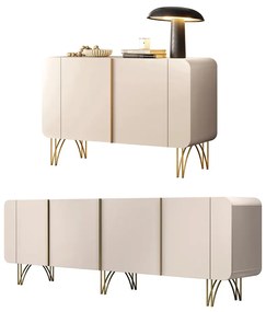 Conjunto Buffets Sala de Estar Benvenuto/Saluti Pés em Aço MDP/MDF Off White G26 - HB Móveis