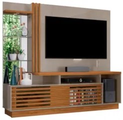 Estante Home Theater Para TV Até 60 Pol. Frizz Plus Fendi/Naturale - M