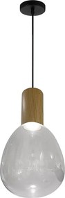 Pendente Led Amadeirado Transparente 5W 400Lm 3000K Bulle