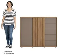 Cômoda Sapateira Com Rodízios Medusa C01 Buriti/Fendi - Mpozenato