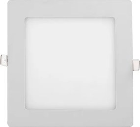 Plafon Led De Embutir Quadrado Branco 12W 6000K Moldura