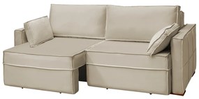 Sofá Cama Ferrari Retrátil e Reclinável 2,15m Veludo Nude