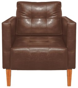 Poltrona Decorativa Lívia para Sala e Recepção Couríssimo Nozes - D'Rossi