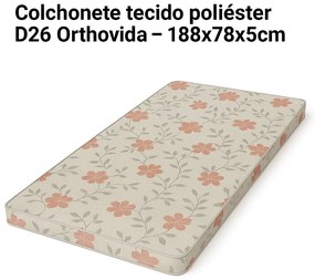 Colchonete Solteiro Pérola 188X78X8 Orthovida