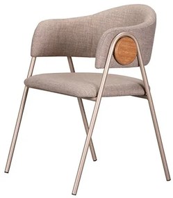 Cadeira Fleur Assento Trama Granola Base Champagne - 77290 Sun House