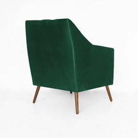 Poltrona Atena Decorativa Botonê Pés Palito Veludo Verde Bandeira