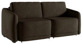 Sofá Cama Modulado Retrátil e Reclinável Decorativo Varsóvia 176cm Veludo Marrom G33 - Gran Belo