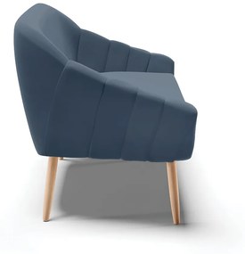 Namoradeira 02 Lugares Giovana Suede Pés Palito Natural - D'Rossi - Azul Marinho