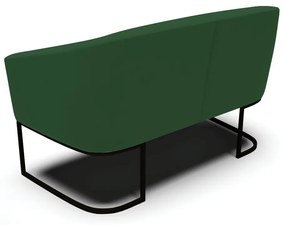 Sofá 2 Lugares Namoradeira Industrial Preto Stella Veludo D03 - D'Rossi - Verde
