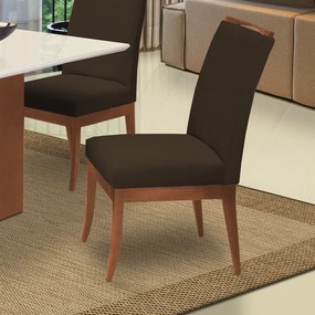 Conjunto 8 Cadeiras Sala de Jantar Lana Veludo Marrom