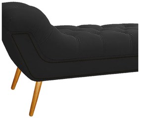 Calçadeira Estofada Veneza 160 cm Queen Size Suede Preto - ADJ Decor
