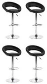 Kit 4 Banquetas Estofadas Lux com Regulagem a Gás Preto -  Facthus