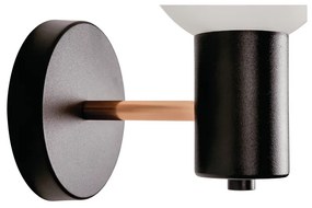 Arandela Nikko Ø12X18X15,5Cm C/ 1 Globos 1Xg9 / Haste Fixa / Globo Ø12... (BT / DR-V - Branco Texturizado / Dourado Escovado, CLEAR)