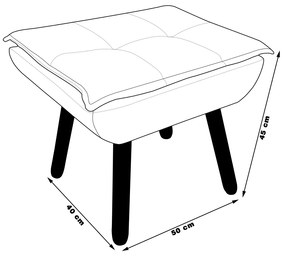Puff Decorativo Pés Palito Charger Suede Grafite G19 - Gran Belo