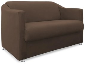 Namoradeira Cecilia 2 Lugares Suede Marrom 1,20 m Decorativa Sala Recepção