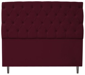 Cabeceira Estofada Liverpool 195 cm King Size Suede Bordô - ADJ Decor