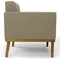 Poltrona Base Madeira Castanho Kit 2 Ana Suede Marrom RT - Ibiza