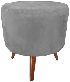 PUFF BANQUETA DECORATIVA DORA REDONDO SU - Cinza