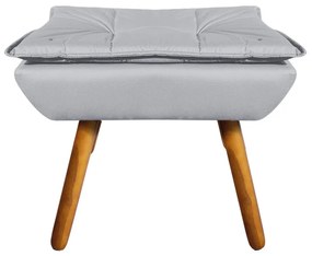 Puff Banqueta Decorativo Pé Palito Opala Corino D03 - D'Rossi - Cinza