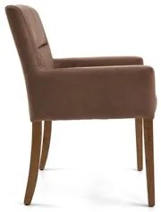 Poltrona Decorativa Base Madeira Angel Veludo C-276 Ferrugem - Domi