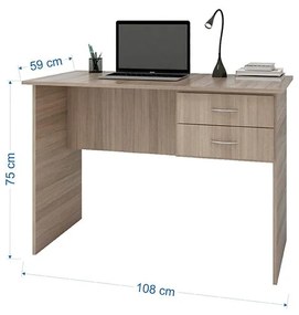 Mesa Escrivaninha Escritório Home 2 Gavetas Marrom Montana