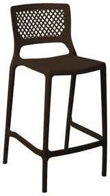 Banqueta Alta para Cozinha Marrom Café Empilhável Vênus em Polipropileno Acrilys