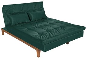 Sofá Cama Reclinável 2 Lugares Change Veludo Verde G30 - Gran Belo