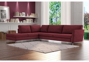 Sofá de Canto Chaise Esquerdo 267 cm Olívia Suede Bordô G52 - Gran Belo