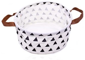 Cesto Decorativo Multiuso Organizador Triângulos Branco 15x26x26 cm - D'Rossi