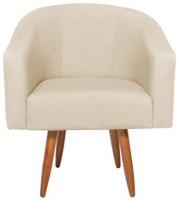 Poltrona Jade Decorativa Moderna Sala de Estar Quarto Escritório Conforto Corano Nozes e Bouclé Pés Palito