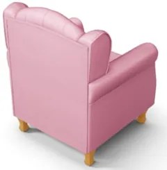 Kit 02 Poltronas de Amamentação Pés Madeira Lucy Z39 Sintético Rosa -
