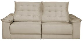 Sofá Retrátil e Reclinável Living Maittê 2,50m Veludo Nude